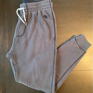 Men’s Abercrombie & Fitch Fleece Joggers Sweatpants Grey Size Small